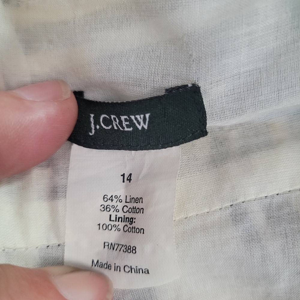 J.Crew Sylvan Backless Halter Striped Dress Linen Blend Size 14( see measurement - Picture 7 of 12